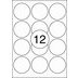 Rillprint A4 etiketten 100 vel rond &oslash;63,5mm